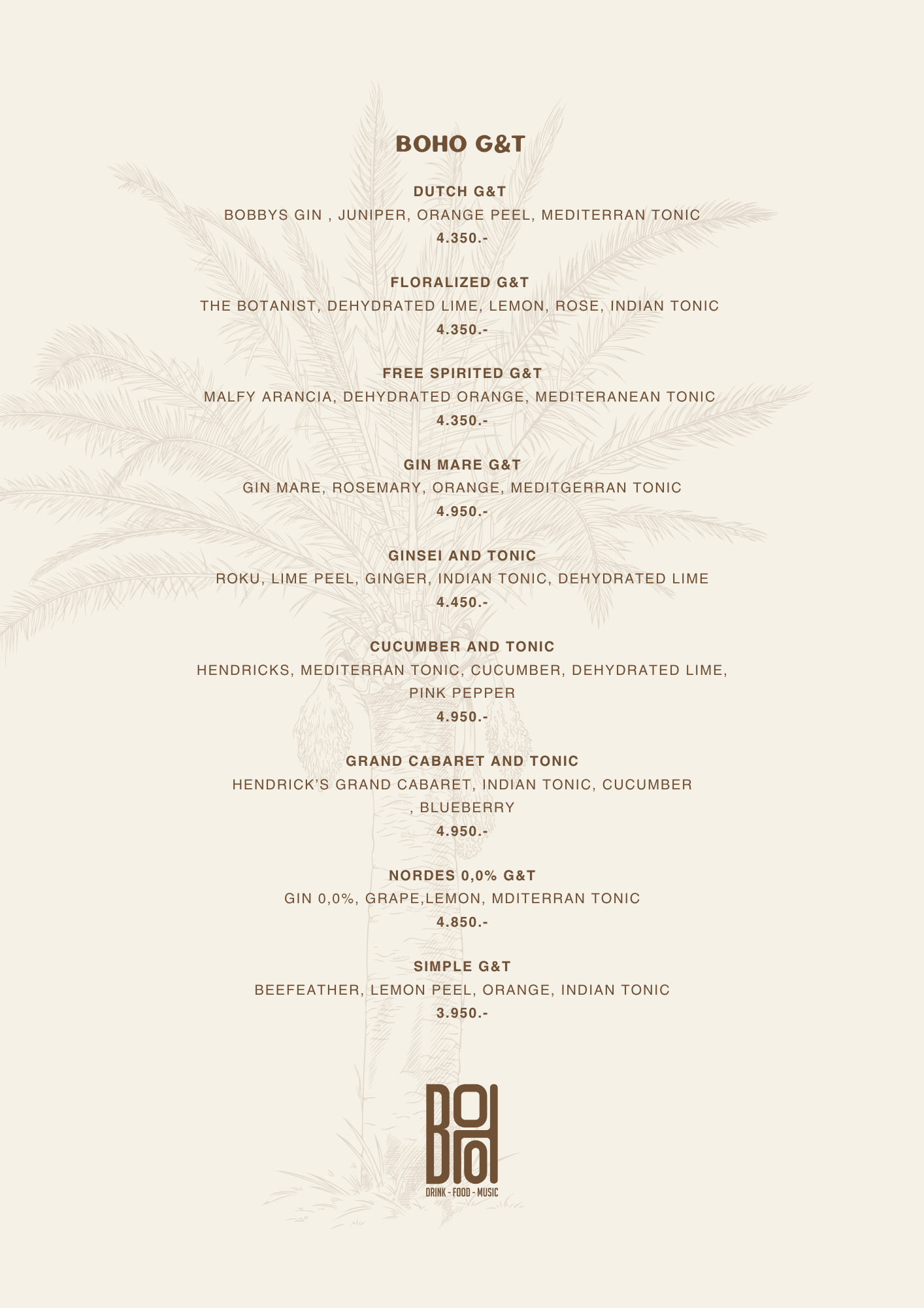 BOHO Budapest borlap – Fehérbor, rozé, vörösbor és pezsgő