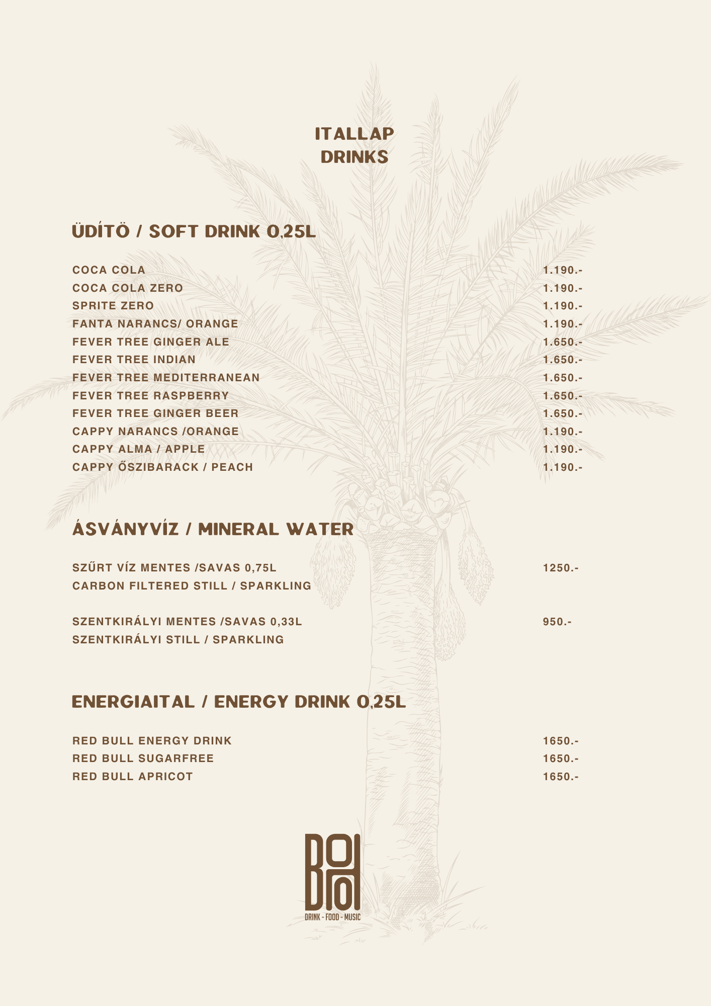 BOHO Budapest bottle service – Vodka, whiskey, likőr, rum, gin, tequila