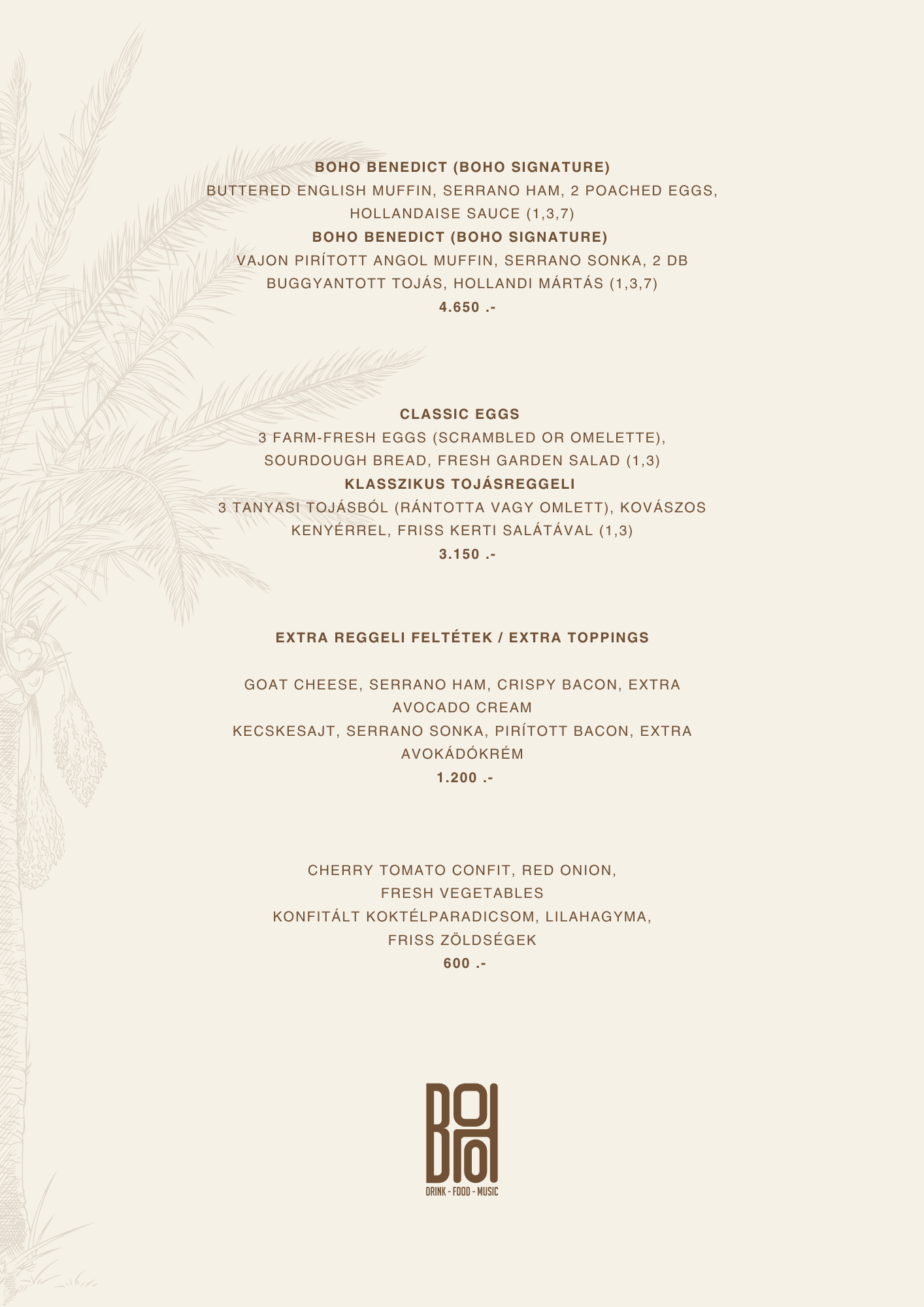 BOHO Budapest étlap – Sharing és starter ételek