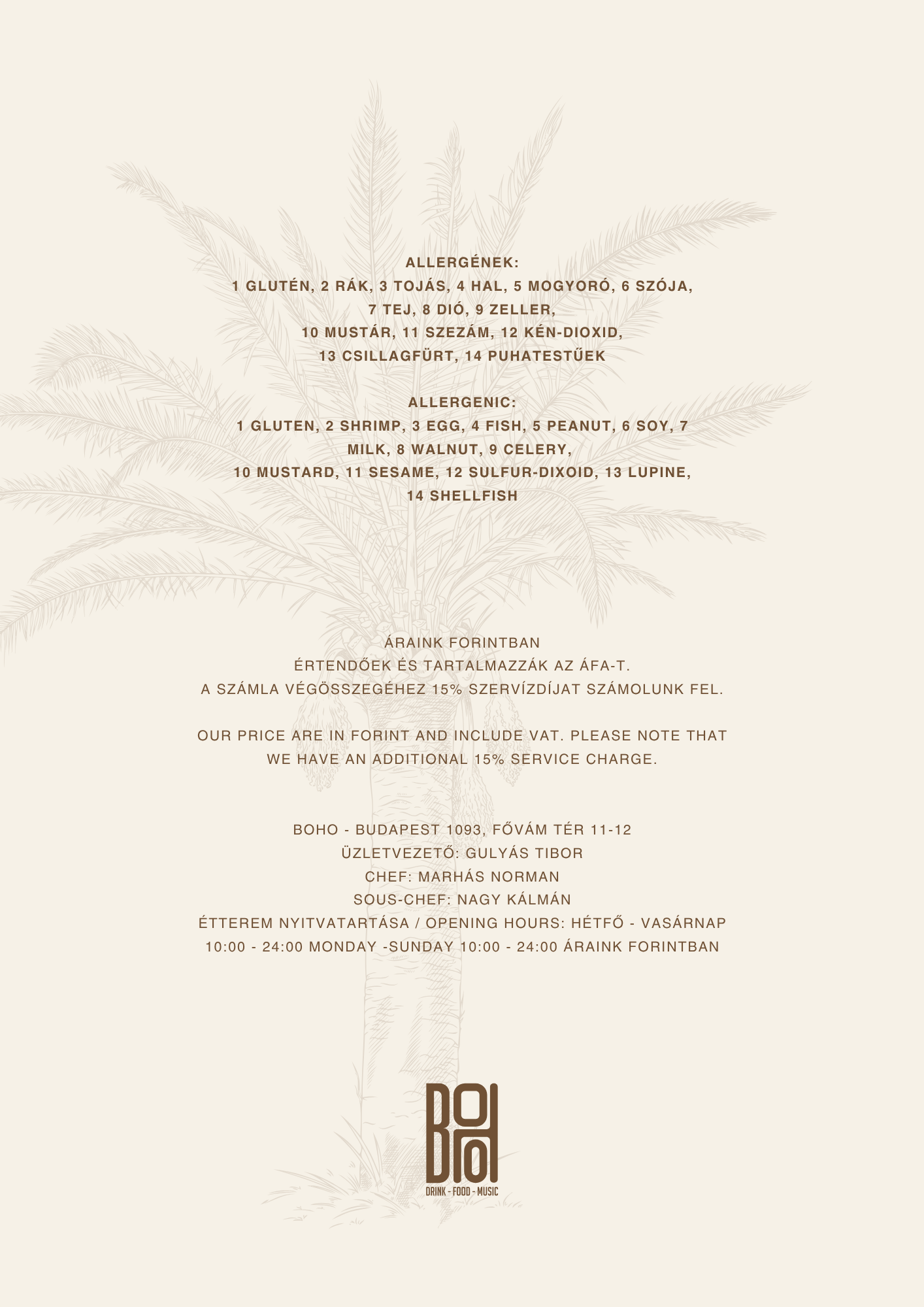 BOHO Budapest koktél lap – BOHO Classics cocktail