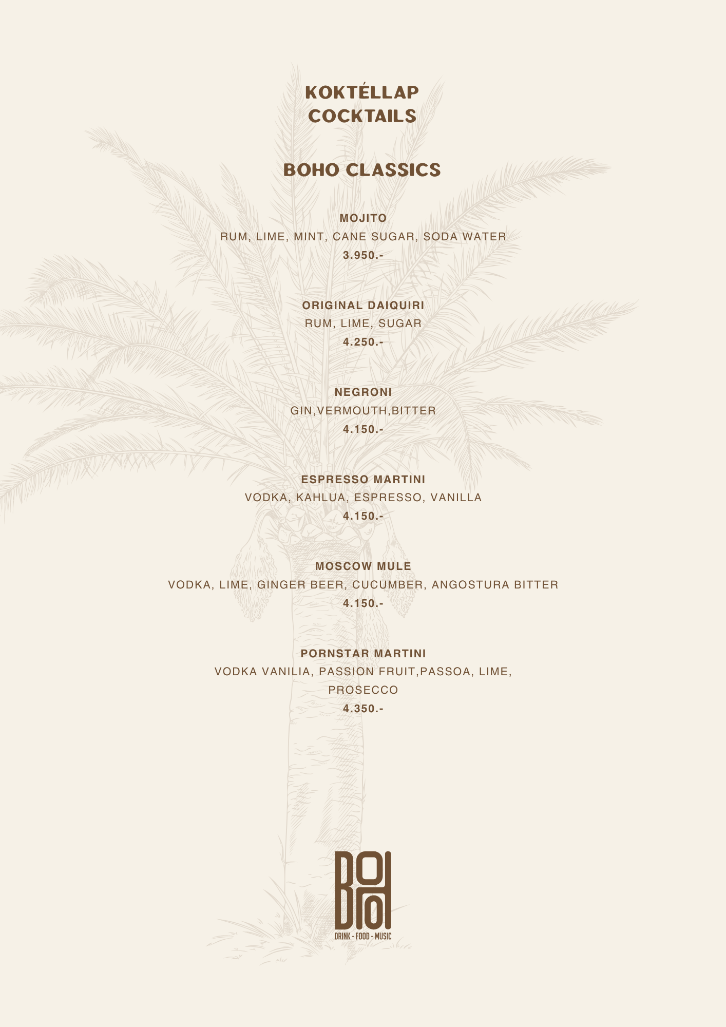 BOHO Budapest koktél lap – BOHO Signatures, Spritz