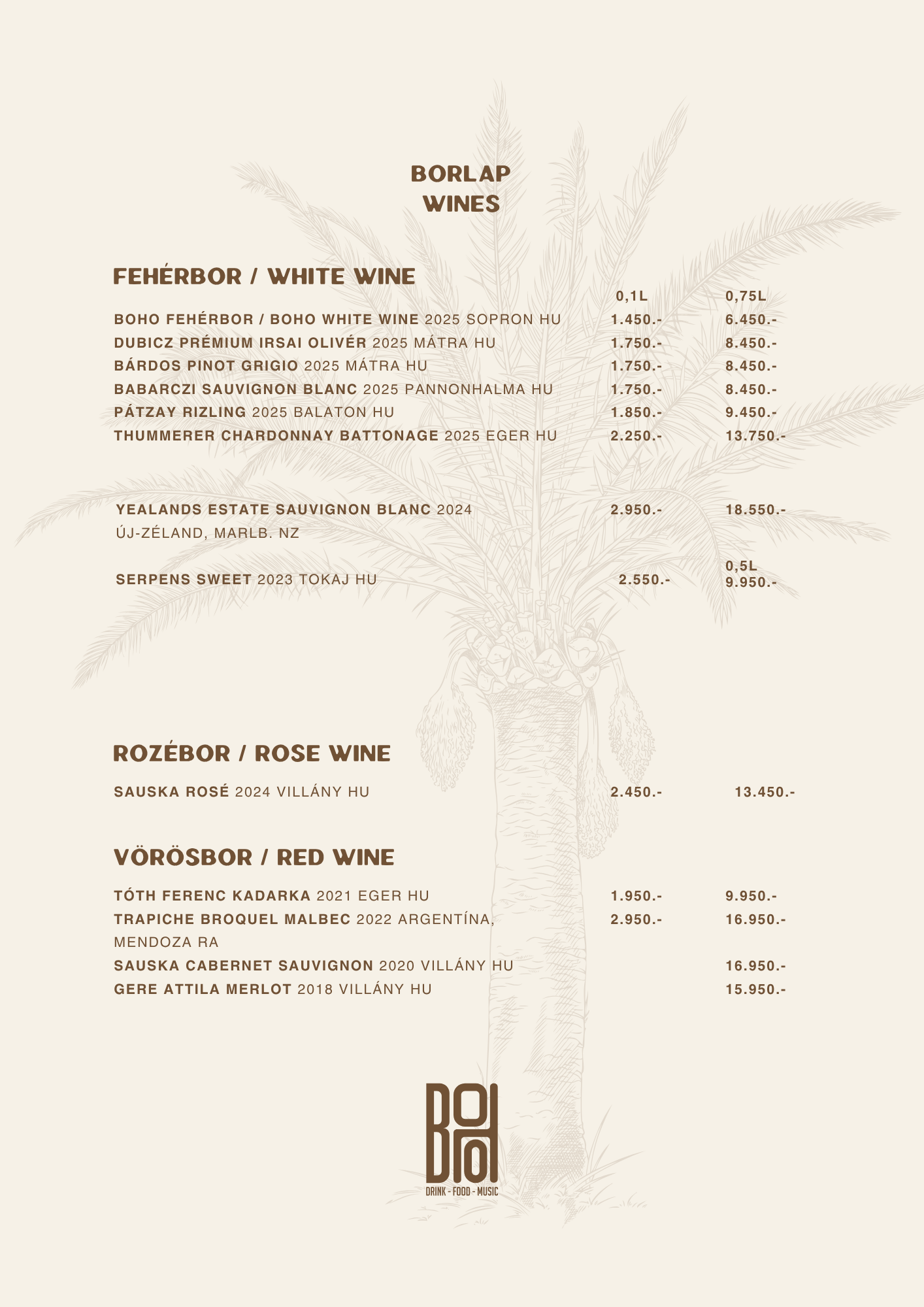 BOHO Budapest koktél lap – BOHO Gin & Tonic